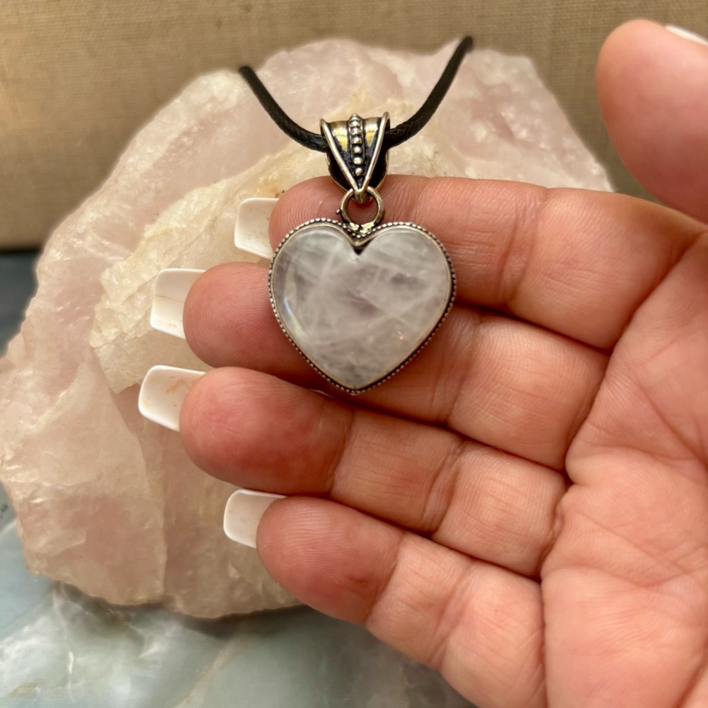 Handmade Rose Quartz On 925 Sterling Silver Overlay Pendant
